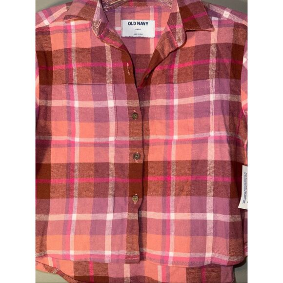 Old navy plaid button up long sleeve S (6-7) NWT #660 - Picture 2 of 7